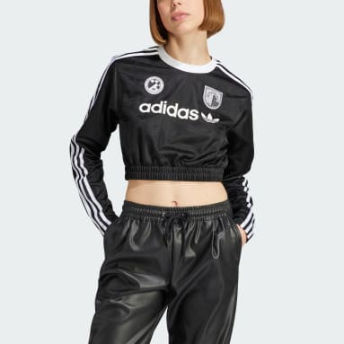 Women originals Black 긴팔 크롭 티