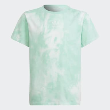 Faded Allover Print Linear Tee Kids Zielony