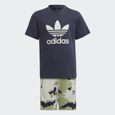 Camo Shorts and Tee Sett Blå