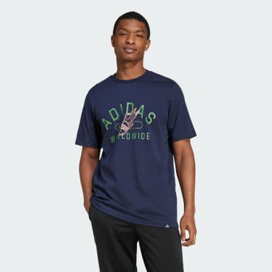 Blue and yellow adidas t shirt clearance