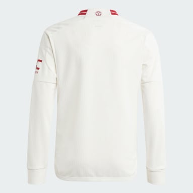 Maglia Third 23/24 Long Sleeve Junior Manchester United FC Bianco Bambini Calcio