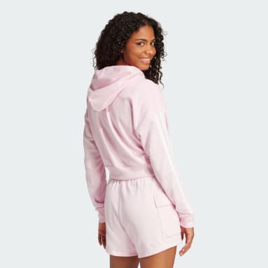 Essentials 3-Stripes French Terry Crop Hoodie