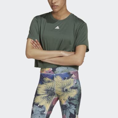Crop top ample AEROREADY Studio vert Femmes Entraînement