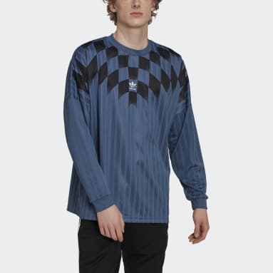 Maillot graphique à manches longues adidas Rekive Bleu Hommes Originals