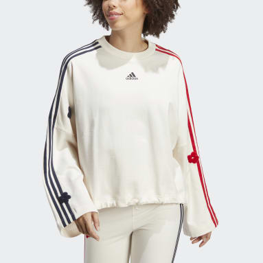 Dames Sportswear 3-Stripes Sweatshirt met Chenille Bloemenpatches