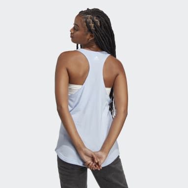 Women Sportswear Blue Essentials Loose Logo Tank Top