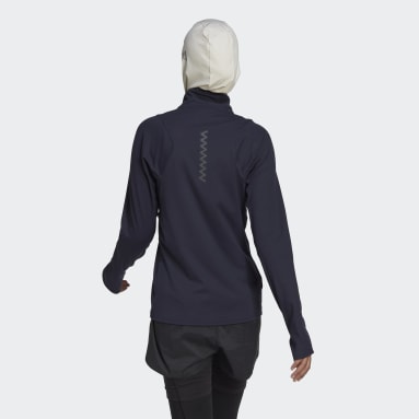 Run Fast Half-Zip Long Sleeve Sweatshirt Niebieski