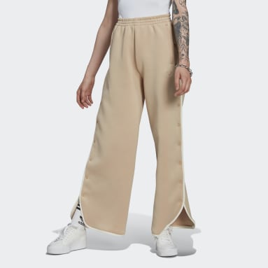 Pantalon Spacer avec détails aux chevilles Beige Femmes Originals