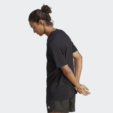 Camiseta Essentials Single Jersey con Logo Bordado Negro Hombre Sportswear