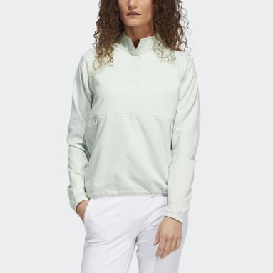 Women Golf Green Embossed 1/4-Snap Pullover