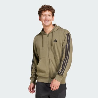Essentials 3-Stripes French Terry Full-Zip Hoodie