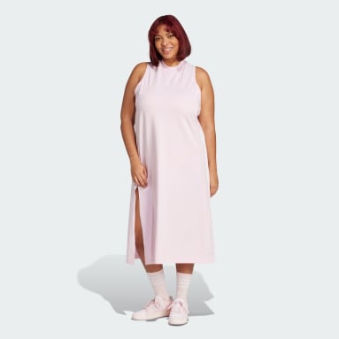 Essentials 3-Stripes Long Racerback Dress (Plus Size)