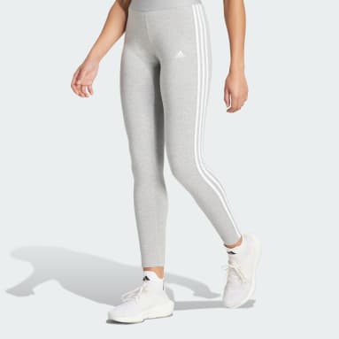 Women Sportswear Grey 3 Stripes Leggings