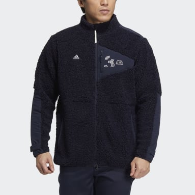 남성 Golf Blue 플레이 그린 풀집 보아 긴팔 재킷