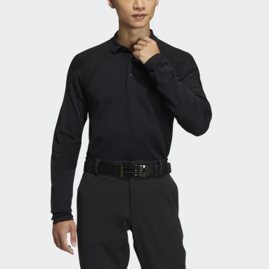 남성 Golf Black 스테이트먼트 프라임니트 긴팔 폴로 셔츠