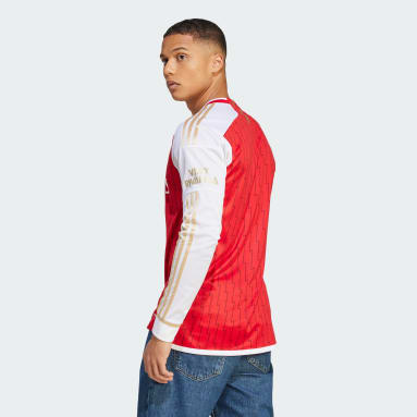 Men's Soccer Red Arsenal 23/24 Long Sleeve Home Jersey
