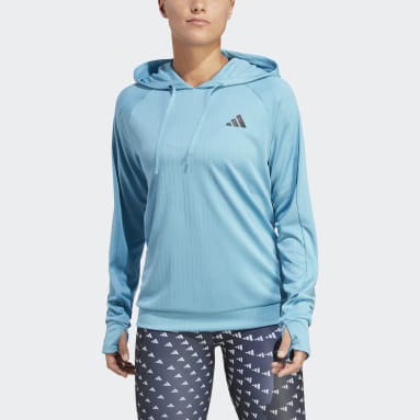 Sweat-shirt à capuche de running Made to be Remade Bleu Femmes Running