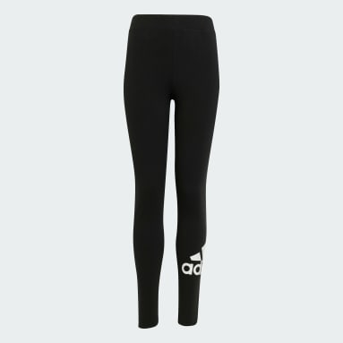 Girls sportswear Black 에센셜 빅 로고 코튼 레깅스