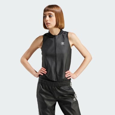 Women Lifestyle Black 포우 레더 SST 버서타일 트랙 재킷