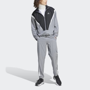 Men Sportswear Grey Sportswear Woven Non-Hooded Track Suit