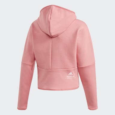 Dievčatá Sportswear ružová Mikina s kapucňou adidas Z.N.E. Loose Full-Zip