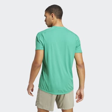 T-shirt imprimé d'entraînement en PU vert Hommes Entraînement