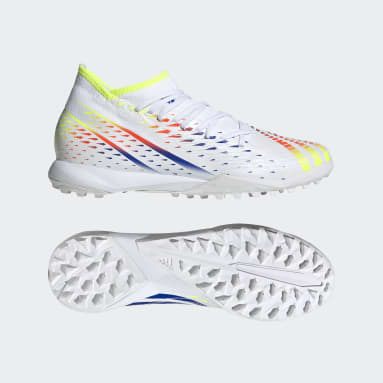Soccer White Predator Edge.3 Turf Soccer Shoes