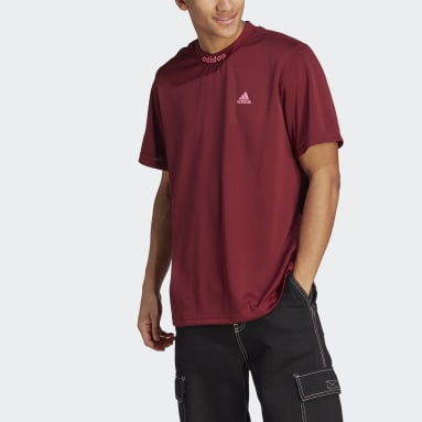 Men Sportswear Burgundy Mesh-Back T-Shirt