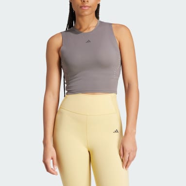 Cropped Workout Tops for Women Mesh Back Womens Workout Tops Flowy Crop Yoga  Shirts Running Tank Tops…, Light Gray, X-Large : : Clothing, Shoes  & Accessories