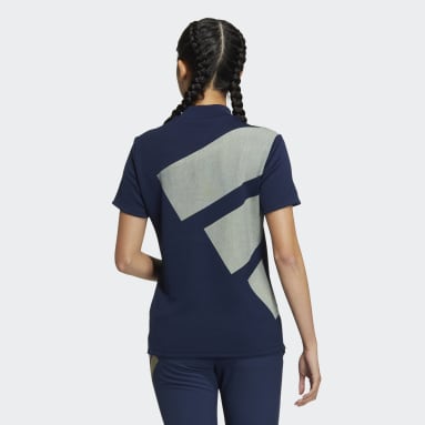 Women Golf Blue AEROREADY 3-Bar Mock Neck Shirt