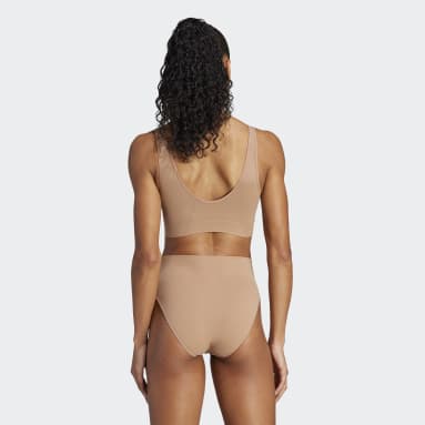 Women Training Brown Active Seamless Micro-Stretch Scoop Lounge Bra