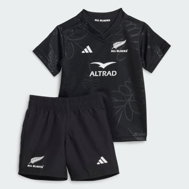 Infants Rugby Black All Blacks Rugby Home Kit Kids
