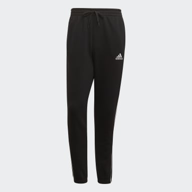 Pantalon Essentials Fleece Tapered Elastic Cuff 3-Stripes noir Hommes Sportswear