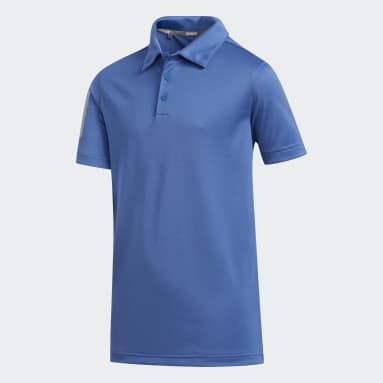 Boys Golf Blue 3-Stripes Polo Shirt