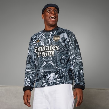 Camisola Quente de Aquecimento Ian Wright do Arsenal Preto Homem Futebol
