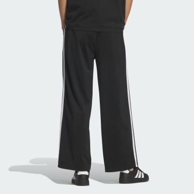 트라이콧 루즈 핏 스트레이트 오픈 헴 팬츠