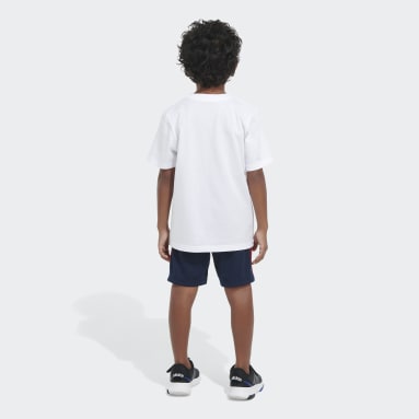 Children Sportswear White GRAPHIC TEE AND SHORT SET