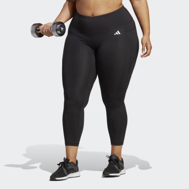 Women's Gym & Training Black Optime Stash Pocket Training 7/8 Leggings (Plus Size)