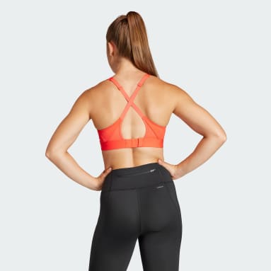 Frauen Fitness & Training Ultimate adidas Run Medium-Support Sport-BH Rot