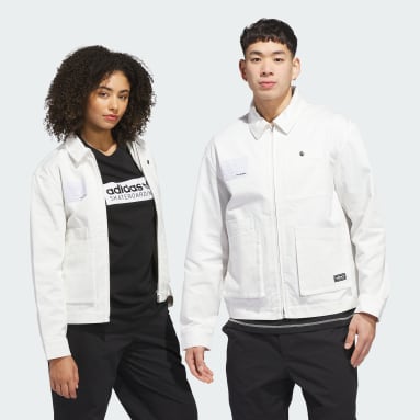 adidas ジップアップジャケット ホワイト adidas ホワイト ジップアップナイロンジャケット 白 adidas