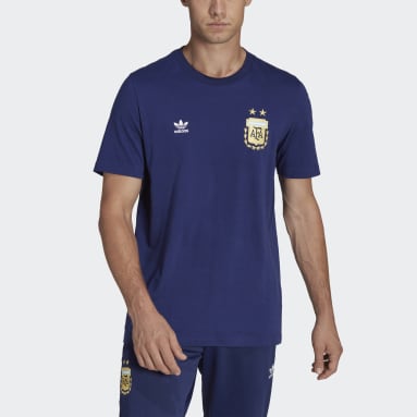 Men Football Blue Argentina Essentials Trefoil Tee