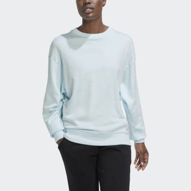 Women Sportswear Blue Studio Lounge Loose Sweatshirt