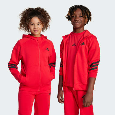 Future Icons 3-Stripes Full-Zip Kids Kapüşonlu Üst