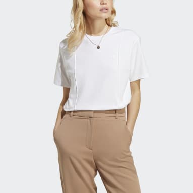 ผู้หญิง Originals สีขาว เสื้อยืด Premium Essentials