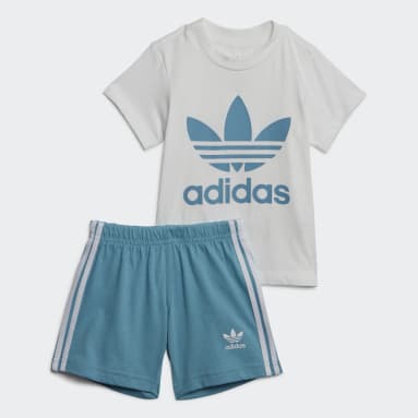 Infants Originals Blue Trefoil Shorts Tee Set