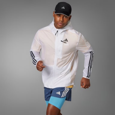 Men's Running White Own The Run 3-Stripes Jacket