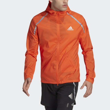 Men Running Orange Marathon Jacket