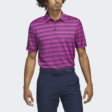 Men's Golf Black Two-Color Striped Polo Shirt