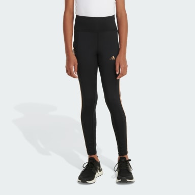 GIRLS ADIDAS ESSENTIALS 3 STRIPES LEGGINGS BLACK AGES 9-10 NEW