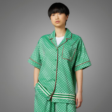 Camicia adicolor 70s Satin Verde Donna Originals